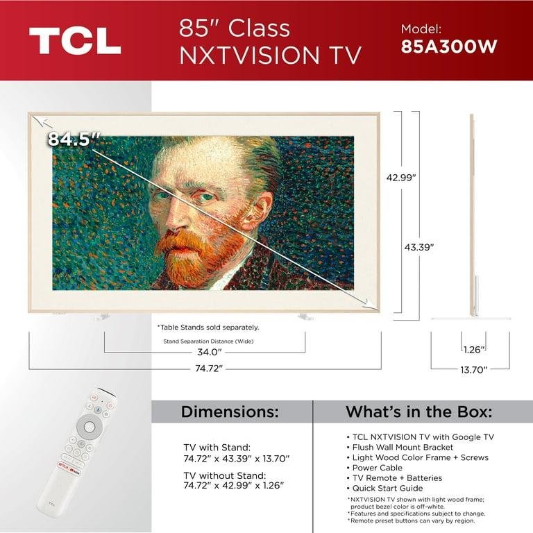 TCL 85" Class NXTVISION TV 4K QLED Smart TV with Google TV and Flush Wall Mount (NEW 2024), 85A300W - Image 2