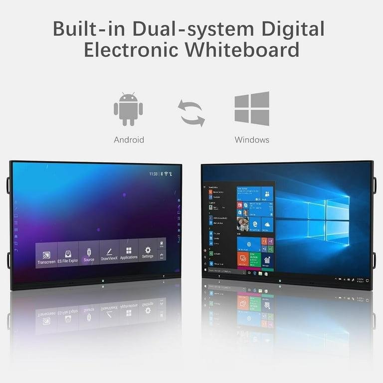 TIBURN HQ Board 75" R2 MAX, Smart Board 4K UHD Touch Screen All-in-One Computer for Office and Classroom with Android 13 and Windows 11 Pro & Open App Ecosystem - Image 2