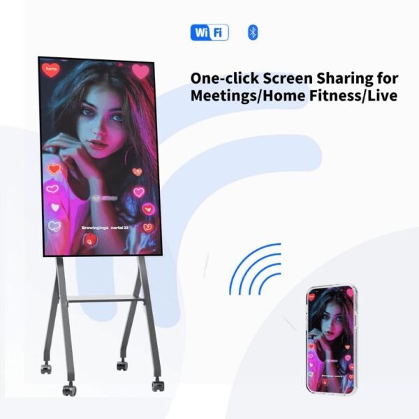 Tiburn FLIP HUB 55" S2 Android 13.0 4K UHD Rotating Smart Board | Touch Screen, Ideal for Office, Classroom, Home, Advertising Display with Mobile Stand - Image 4