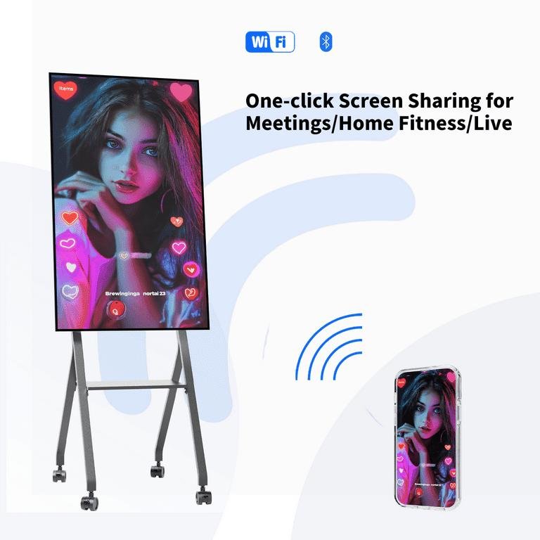 Tiburn FLIP HUB 55" S2 Android 13.0 4K UHD Rotating Smart Board | Touch Screen, Ideal for Office, Classroom, Home, Advertising Display with Mobile Stand - Image 4