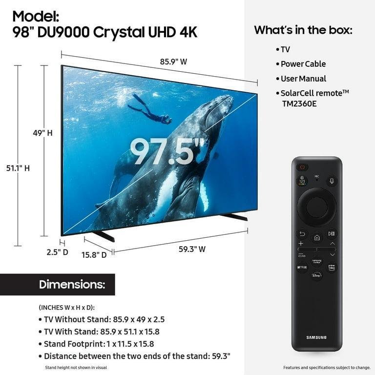 SAMSUNG 98" Class DU9000 Crystal UHD Smart TV UN98DU9000FXZA 2024 - Image 7