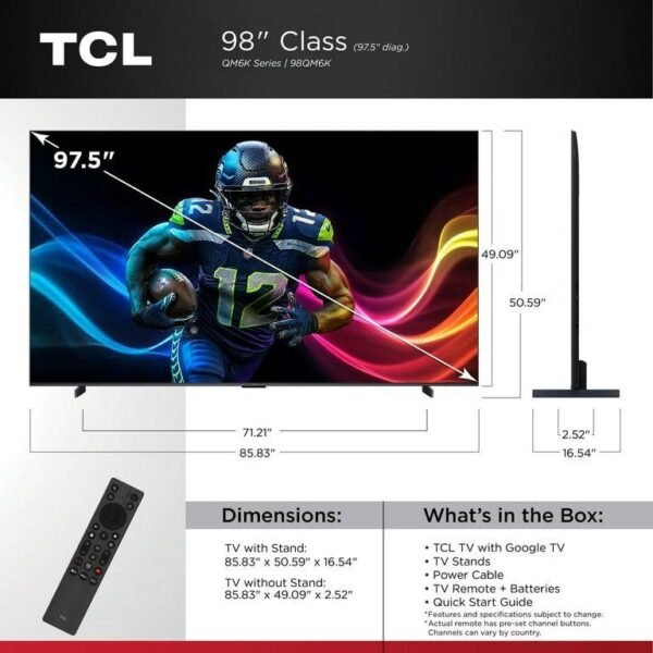 TCL 98" QM6K Series QD-Mini LED QLED 4K UHD Smart TV with Google TV (NEW 2025) 98QM6K - Image 19