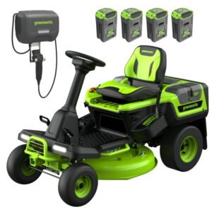Greenworks 60V 30" CrossoverT Riding Lawn Tractor + (4) 8.0 Ah Batteries & 600-Watt Charger 7430102