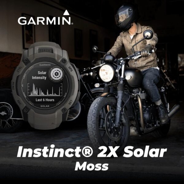 Garmin Instinct 2X Solar Rugged GPS Smartwatch, Moss with Power Glass Lens, LED Flashlight - Image 2