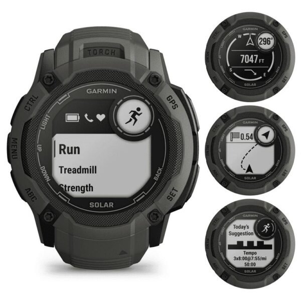 Garmin Instinct 2X Solar Rugged GPS Smartwatch, Moss with Power Glass Lens, LED Flashlight - Image 3
