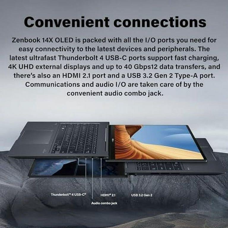 ASUS Zenbook 14.5"2.8K (2880 x 1800) 120Hz OLED, 13th Gen Intel, Backlit Keyboard, Military-Grade - Image 2