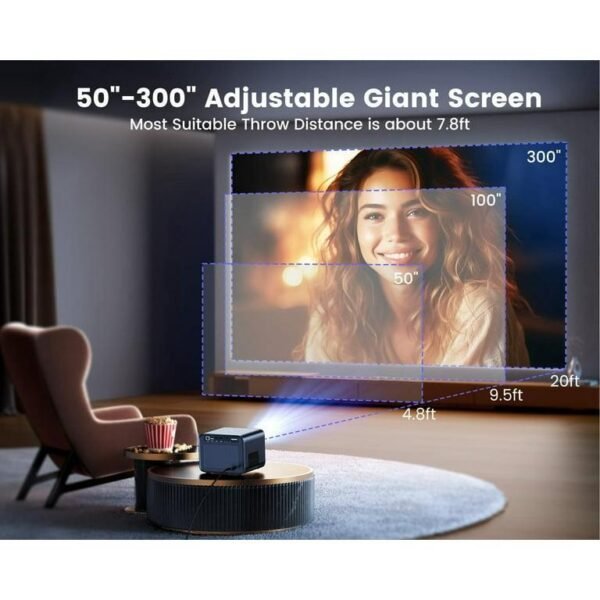 [Netflix Certified & Dolby Audio] WiMiUS 4K Projector with WiFi and Bluetooth, 700ANSI Lumens, Auto Focus & 6D Keystone, Built-in Streaming Apps, Outdoor & Home Theater Movies - Image 2