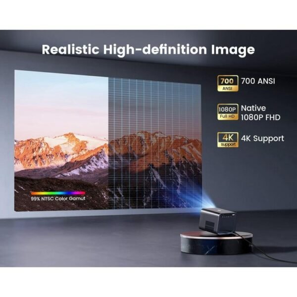 [Netflix Certified & Dolby Audio] WiMiUS 4K Projector with WiFi and Bluetooth, 700ANSI Lumens, Auto Focus & 6D Keystone, Built-in Streaming Apps, Outdoor & Home Theater Movies - Image 5