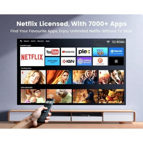 [Netflix Certified & Dolby Audio] WiMiUS 4K Projector with WiFi and Bluetooth, 700ANSI Lumens, Auto Focus & 6D Keystone, Built-in Streaming Apps, Outdoor & Home Theater Movies - Image 4