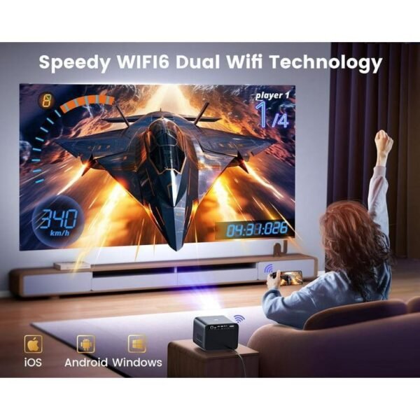 [Netflix Certified & Dolby Audio] WiMiUS 4K Projector with WiFi and Bluetooth, 700ANSI Lumens, Auto Focus & 6D Keystone, Built-in Streaming Apps, Outdoor & Home Theater Movies - Image 7