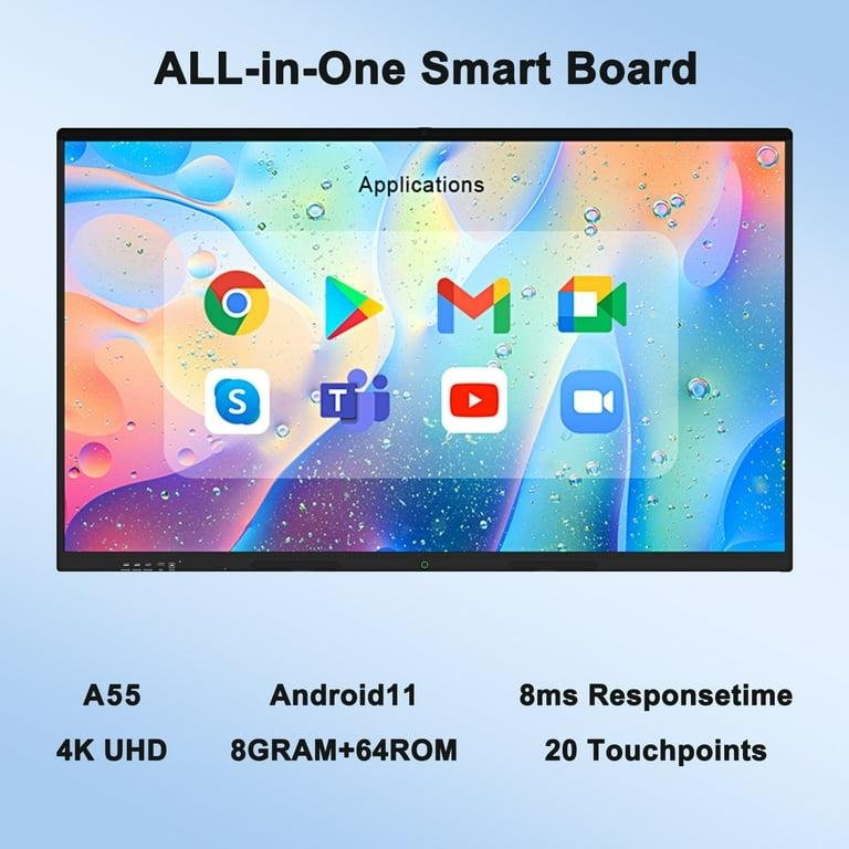 YCKJNB 65-inch Smart White Board, 4K UHD 2160P Touch Screen Display Whiteboard, Built-in UHD Camera, Open Application Ecosystem, Interactive Whiteboard for Business Office with Wall Mount Bracket - Image 2