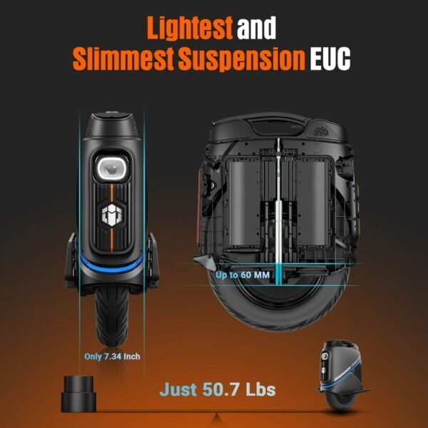 NMOTION V9 Hoverboard – Powerful Commuter E-Scooter with 25mph Speed & 30mi Range Best electric unicycle for dog walking - Image 4