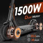INMOTION Climber 750W Dual Motor Electric Scooter - 36% Hill Climb, 23.7mph Speed, 35 Mile Range, 10" Pneumatic Tires, Dual E-Brakes Rear Disc, 287LBS Load - For Mountain & Hilly Terrains