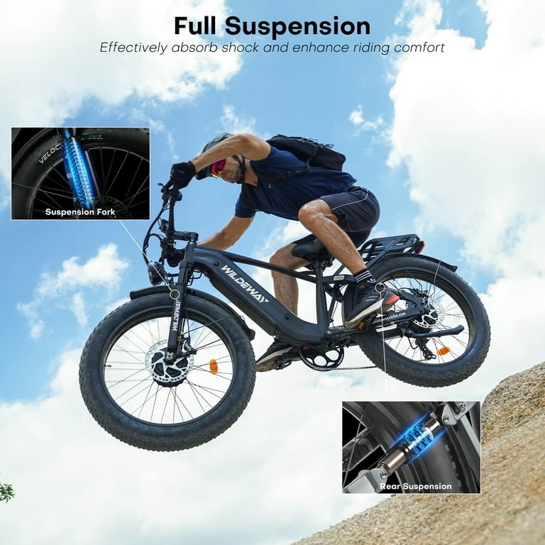 Dual Motors AWD 2600W Electric Bike for Adult 26'', UL2849 48V 30/60AH Removable Battery E-mountain bike 4.0 Fat Tire up to 32MPH Long Range Off-road Ebike Beach Dual Hydraulic&Brakes E-Bicycle - Image 8
