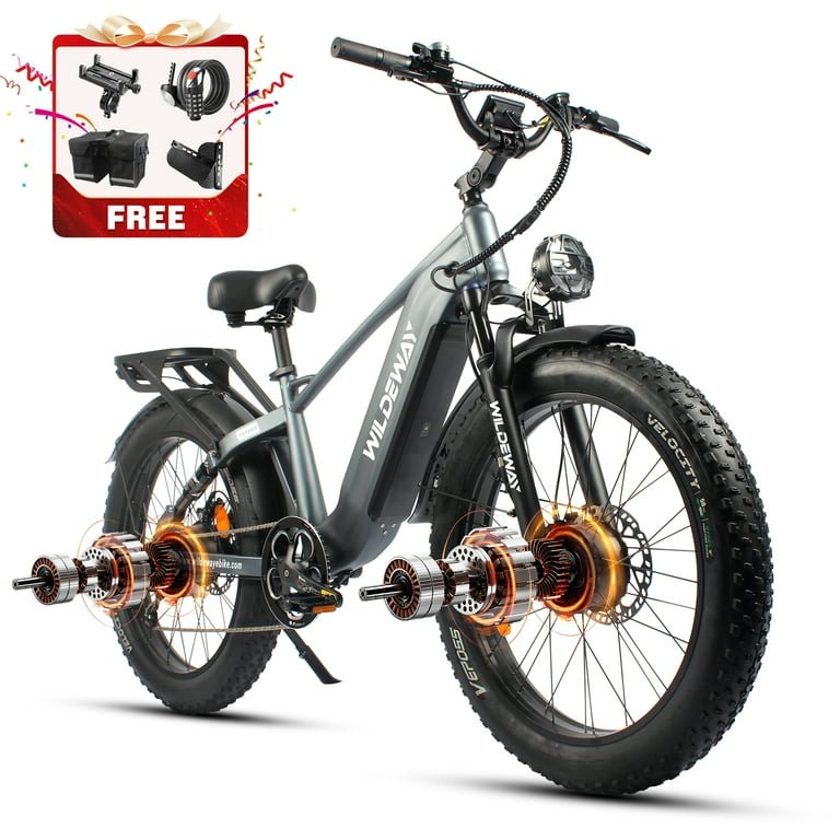 Dual Motors AWD 2600W Electric Bike for Adult 26'', UL2849 48V 30/60AH Removable Battery E-mountain bike 4.0 Fat Tire up to 32MPH Long Range Off-road Ebike Beach Dual Hydraulic&Brakes E-Bicycle - Image 5