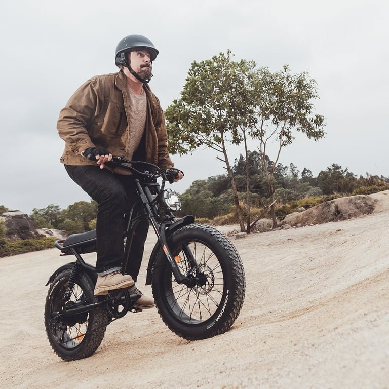 DRIFT.SLIDE 1500W Electric Bike for Adults Full Suspension, 20" Fat Tire, 20.8AH Long Seat Dirt Bike, Max 31MPH & 40-150 Miles, Moped Style Ebike for Snow, Mountains, Road - Image 5