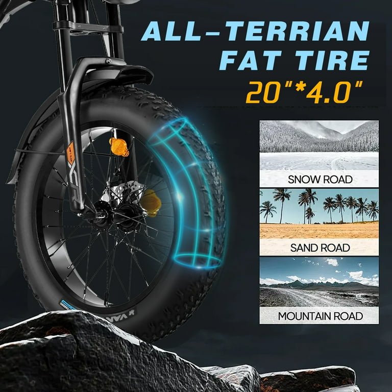 DRIFT.SLIDE 1500W Electric Bike for Adults Full Suspension, 20" Fat Tire, 20.8AH Long Seat Dirt Bike, Max 31MPH & 40-150 Miles, Moped Style Ebike for Snow, Mountains, Road - Image 3