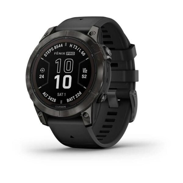 Garmin Fenix 7 Pro Sapphire Solar Edition 47 MM Carbon Gray DLC Titanium with Black Band GPS Smartwatch Built-in Flashlight And Power Sapphire Solar Charging - Image 7