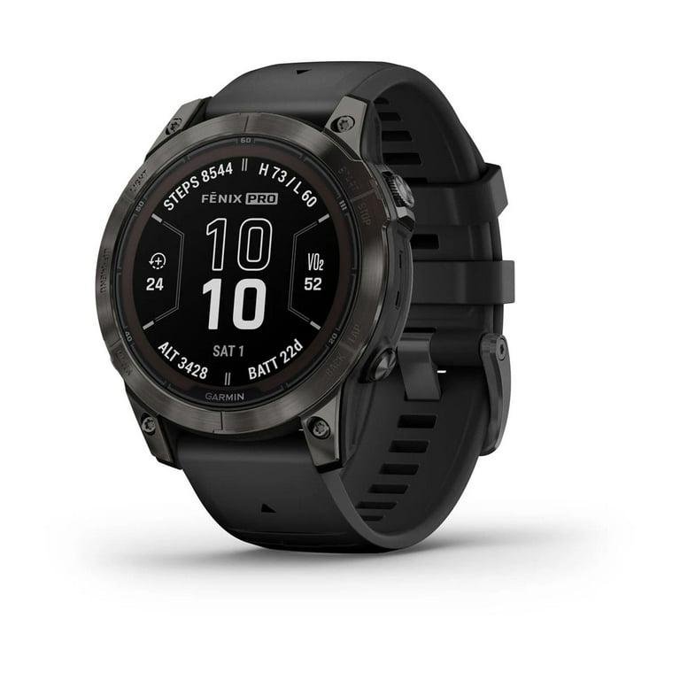 Garmin Fenix 7 Pro Sapphire Solar Edition 47 MM Carbon Gray DLC Titanium with Black Band GPS Smartwatch Built-in Flashlight And Power Sapphire Solar Charging - Image 7