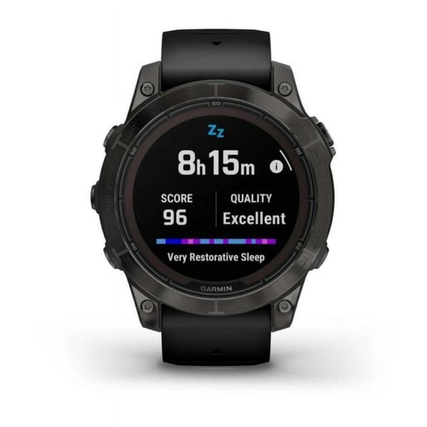 Garmin Fenix 7 Pro Sapphire Solar Edition 47 MM Carbon Gray DLC Titanium with Black Band GPS Smartwatch Built-in Flashlight And Power Sapphire Solar Charging - Image 3