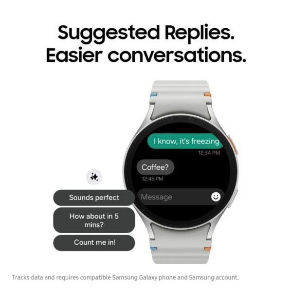 Samsung Galaxy Watch7 40mm Bluetooth and WiFi Aluminum Smart Watch, Cream - Image 6