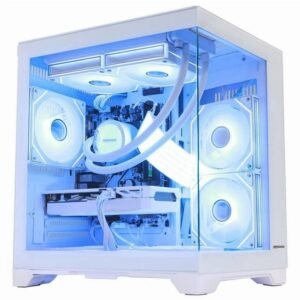 Hoengager Ocean Park Gaming PC- AMD Ryzen 7 5700G 3.8 GHz 8-Core- GeForce RTX 4070 Super 12G -16GB DDR4 3200MHz -1TB PCIe SSD +2TB SATA SSD-WIFI ,Bluetooth ,HDMI -Windows 11 Pro Desktop