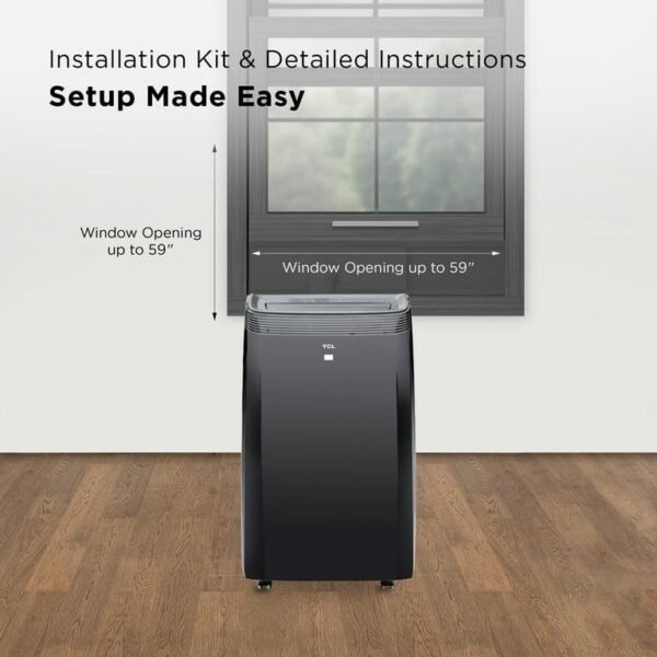 TCL 10,000 BTU 450 sq. ft. Smart Portable Air Conditioner and Heater with Fan & Dehumidifier - Black - W10P95-B5 - Image 6