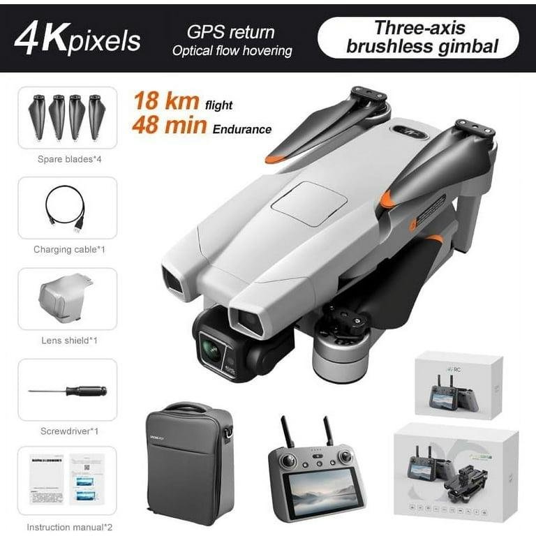 AE86 PRO MAX Screen Control Aerial Drone , Obstacle avoidance drone, Load capacity Endurance 48 minutes, 4K quality, 3-axis stabilized gimbal, Aerial camera, Black/Grey (Gray, 3 Battery_Non-Avoidance) - Image 12