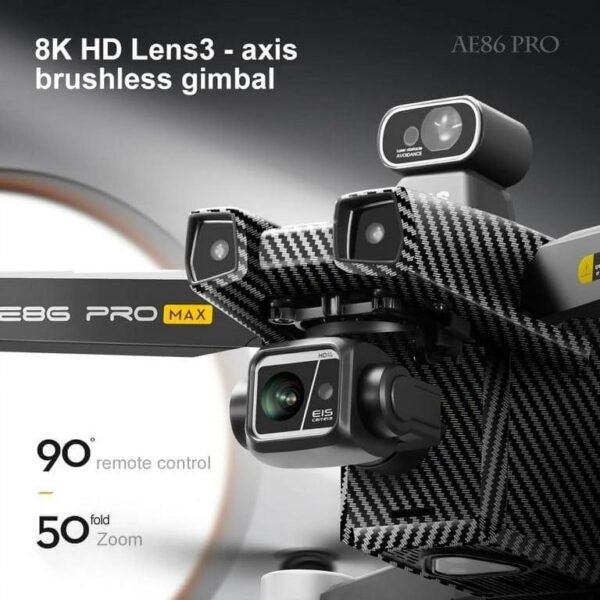 AE86 PRO MAX Screen Control Aerial Drone , Obstacle avoidance drone, Load capacity Endurance 48 minutes, 4K quality, 3-axis stabilized gimbal, Aerial camera, Black/Grey (Gray, 3 Battery_Non-Avoidance) - Image 5