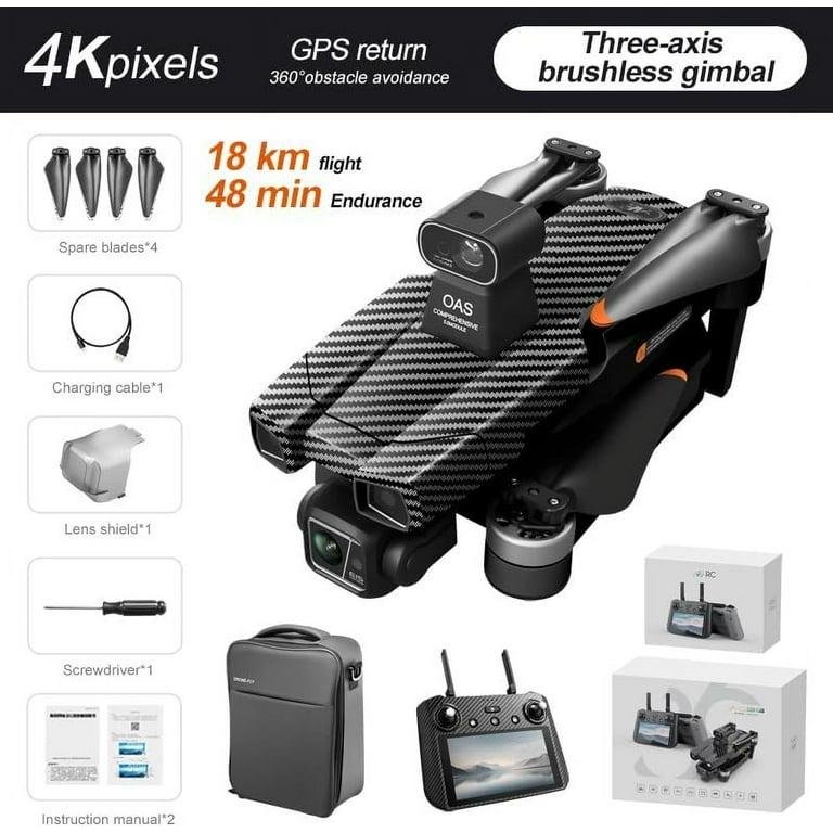 AE86 PRO MAX Screen Control Aerial Drone , Obstacle avoidance drone, Load capacity Endurance 48 minutes, 4K quality, 3-axis stabilized gimbal, Aerial camera, Black/Grey (Gray, 3 Battery_Non-Avoidance) - Image 2