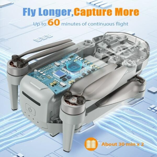 AUOSHI G09S GPS Drone with 4K Camera for Adults Beginner,Upgraded EIS with Brushless Motor,Foldable FPV Quadcopter with Optical Flow, Follow Me, Smart Return Home, 60 Mins Flight Time - Image 6