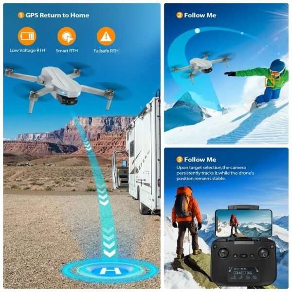 AUOSHI G09S GPS Drone with 4K Camera for Adults Beginner,Upgraded EIS with Brushless Motor,Foldable FPV Quadcopter with Optical Flow, Follow Me, Smart Return Home, 60 Mins Flight Time - Image 7