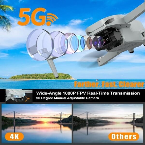 AUOSHI G09S GPS Drone with 4K Camera for Adults Beginner,Upgraded EIS with Brushless Motor,Foldable FPV Quadcopter with Optical Flow, Follow Me, Smart Return Home, 60 Mins Flight Time - Image 3