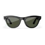 Ray-Ban Meta, Skyler Glasses with Meta AI, Audio, Photo, Video Compatibility, Shiny Black, Polarized Green Lenses, Regular Fit