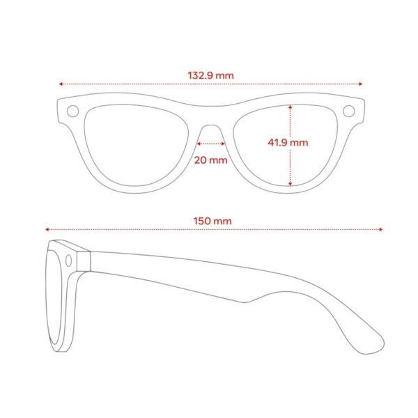 Ray-Ban Meta, Skyler Glasses with Meta AI, Audio, Photo, Video Compatibility, Shiny Black, Polarized Green Lenses, Regular Fit - Image 6