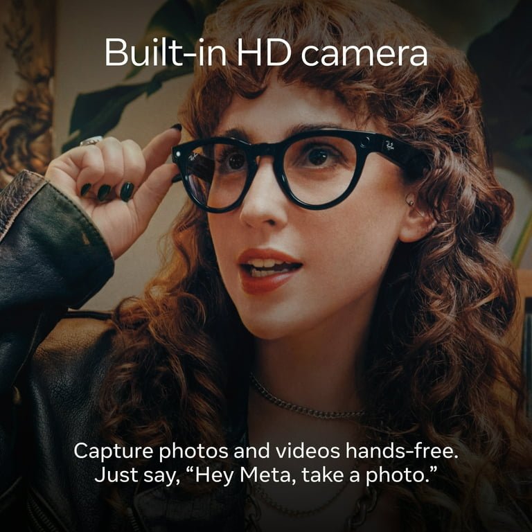 Ray-Ban Meta, Skyler Glasses with Meta AI, Audio, Photo, Video Compatibility, Shiny Black, Polarized Green Lenses, Regular Fit - Image 3