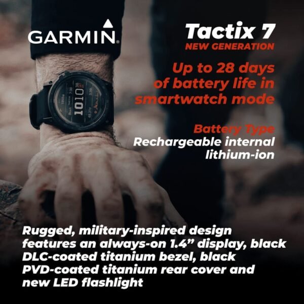 GARMIN Tactix 7 Pro Ballistics GPS Smartwatch with Nylon Band (010-02704-20) - Image 6
