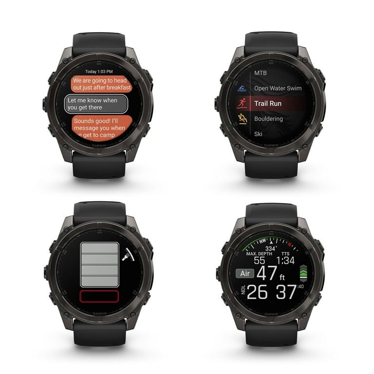 Garmin Fenix 8 51MM AMOLED Sapphire Multisport GPS Smartwatch Carbon Gray DLC Titanium with Black Gray Silicone Band, Health & Fitness Smart Watch Bundle With Approach Z30 Golf Laser Range Finder - Image 5