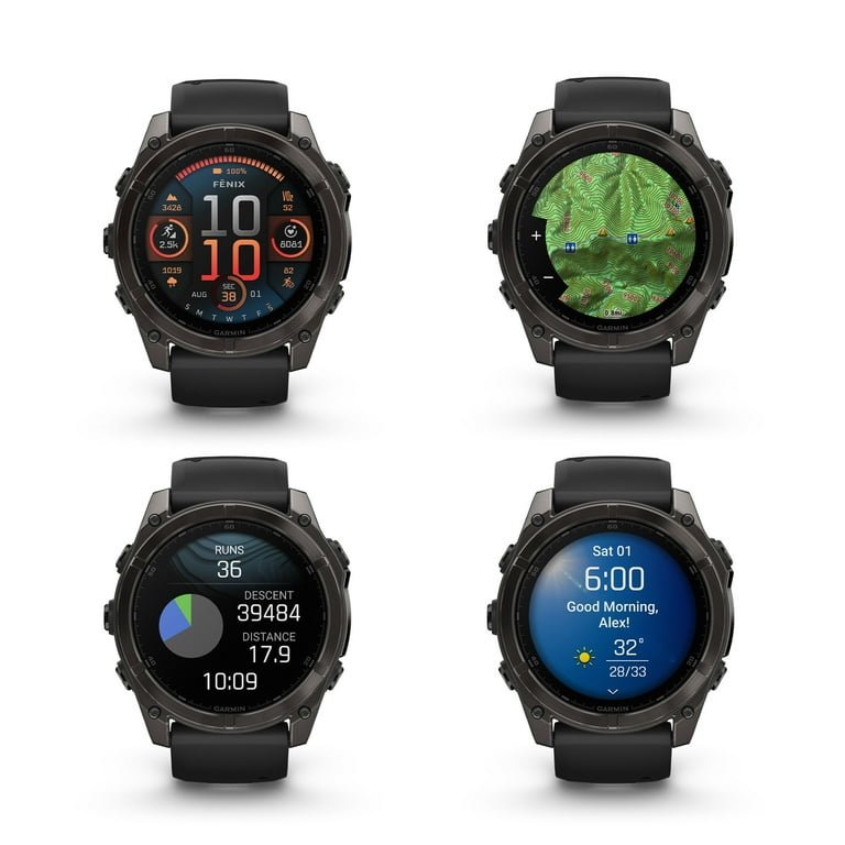 Garmin Fenix 8 51MM AMOLED Sapphire Multisport GPS Smartwatch Carbon Gray DLC Titanium with Black Gray Silicone Band, Health & Fitness Smart Watch Bundle With Approach Z30 Golf Laser Range Finder - Image 6