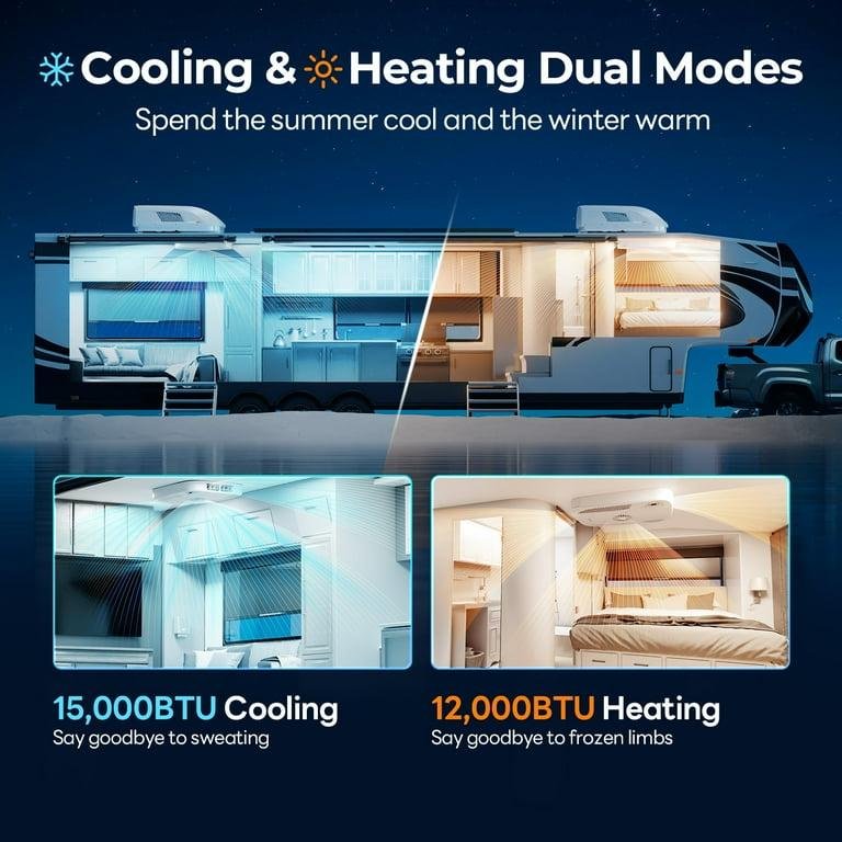 FOGATTI InstaCool Ultra RV Rooftop Air Conditioner 15000 BTU Heat Pump, with Smart Control ADB Supports Wifi and Remote Control, R32 Refrigerant RV AC - Image 12
