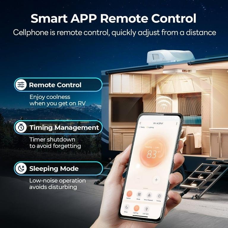 FOGATTI InstaCool Ultra RV Rooftop Air Conditioner 15000 BTU Heat Pump, with Smart Control ADB Supports Wifi and Remote Control, R32 Refrigerant RV AC - Image 5