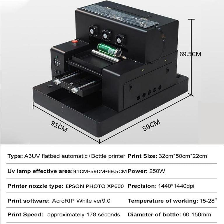 SIHAO A3 XP600 UV Printer, High Precision 5760 * 1440dpi UV Printer Machine with 12.6" × 19.7" Printing Area & Bottle Holder - Image 2