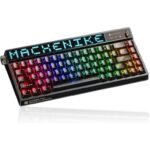 Machenike KT68 Pro 65% RGB Wireless Compact Mechanical Gaming Keyboard, Customizable LED Screen, 3-Modes 68 Keys Hot Swappable Gateron Yellow Switch, Anti-Ghosting, Transparent Keycaps, Black