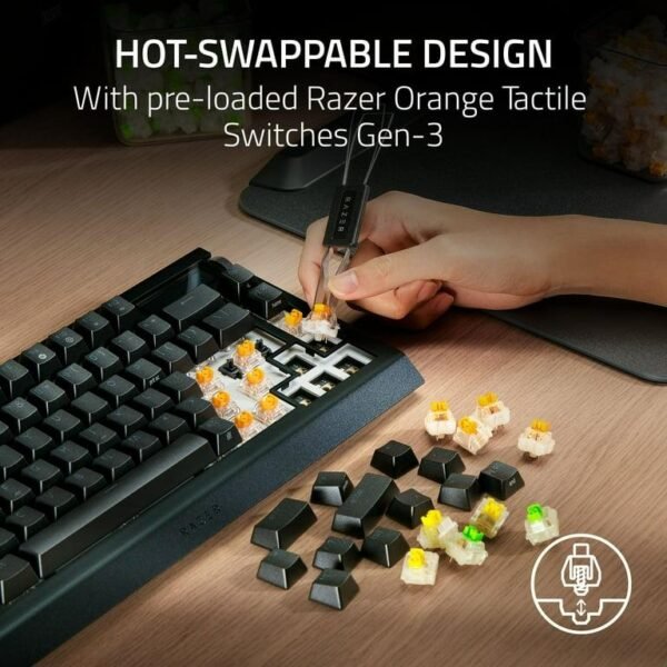 Razer BlackWidow V4 Pro 75% Wireless Hot-swappable Gaming Keyboard, Black - Image 5