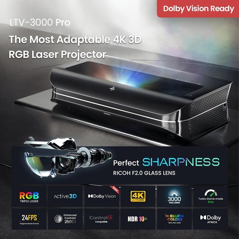 AWOL Vision LTV-3000 Pro 4K Ultra Short Throw Triple Laser Projector, 0.25:1 ratio - Image 6