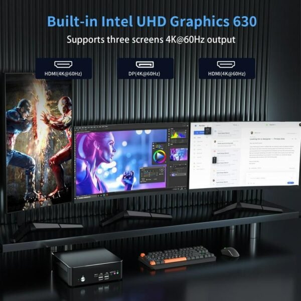 Mini PC i9, Kinupute Desktop Computer Core i9-9880H, TPM2.0, Windows 11 Pro, 32G DDR4, 1T PCIE3.0 NVME SSD, DP/HDMI/USB-C Port, 4K@60Hz, 2x2.5G RJ45 LAN, WiFi 6E/BT5.3, Support 4G Module, HTPC - Image 13