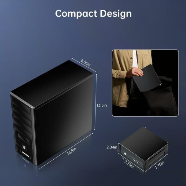 Mini PC i9, Kinupute Desktop Computer Core i9-9880H, TPM2.0, Windows 11 Pro, 32G DDR4, 1T PCIE3.0 NVME SSD, DP/HDMI/USB-C Port, 4K@60Hz, 2x2.5G RJ45 LAN, WiFi 6E/BT5.3, Support 4G Module, HTPC - Image 4