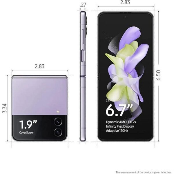 Samsung Galaxy Z Flip 4 5G F721U 256GB Factory Unlocked (Bora Purple) Android Smartphone - Brand New - Image 3