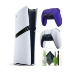 PlayStation 5 Slim, PS5 Console Digital Edition for Video Game, Built-in 1TB SSD Storage Bundle with Extra Sony PS-5 DualSense Wireless Play Station Controller - Purple and Accessories