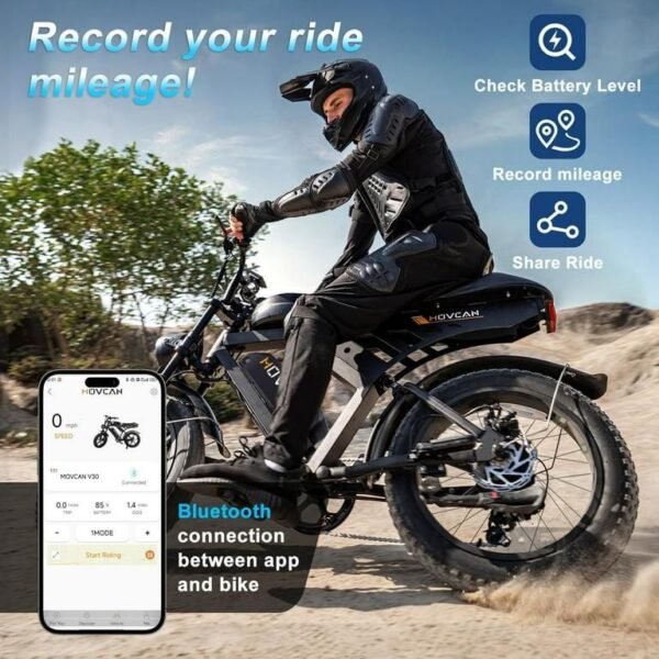 Movcan Dual Motor Dual Battery Electric Bike for Adults, 20" Fat Tire Electric Motorcycle Bike, Hydraulic Brakes 7-Speed 5-Layer Full Suspension UL2849 - Image 10